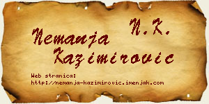 Nemanja Kazimirović vizit kartica